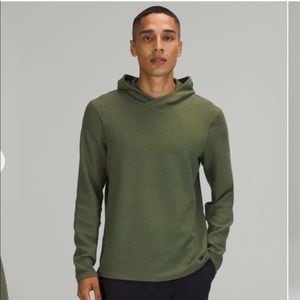 Green twill shift stitch hoodie